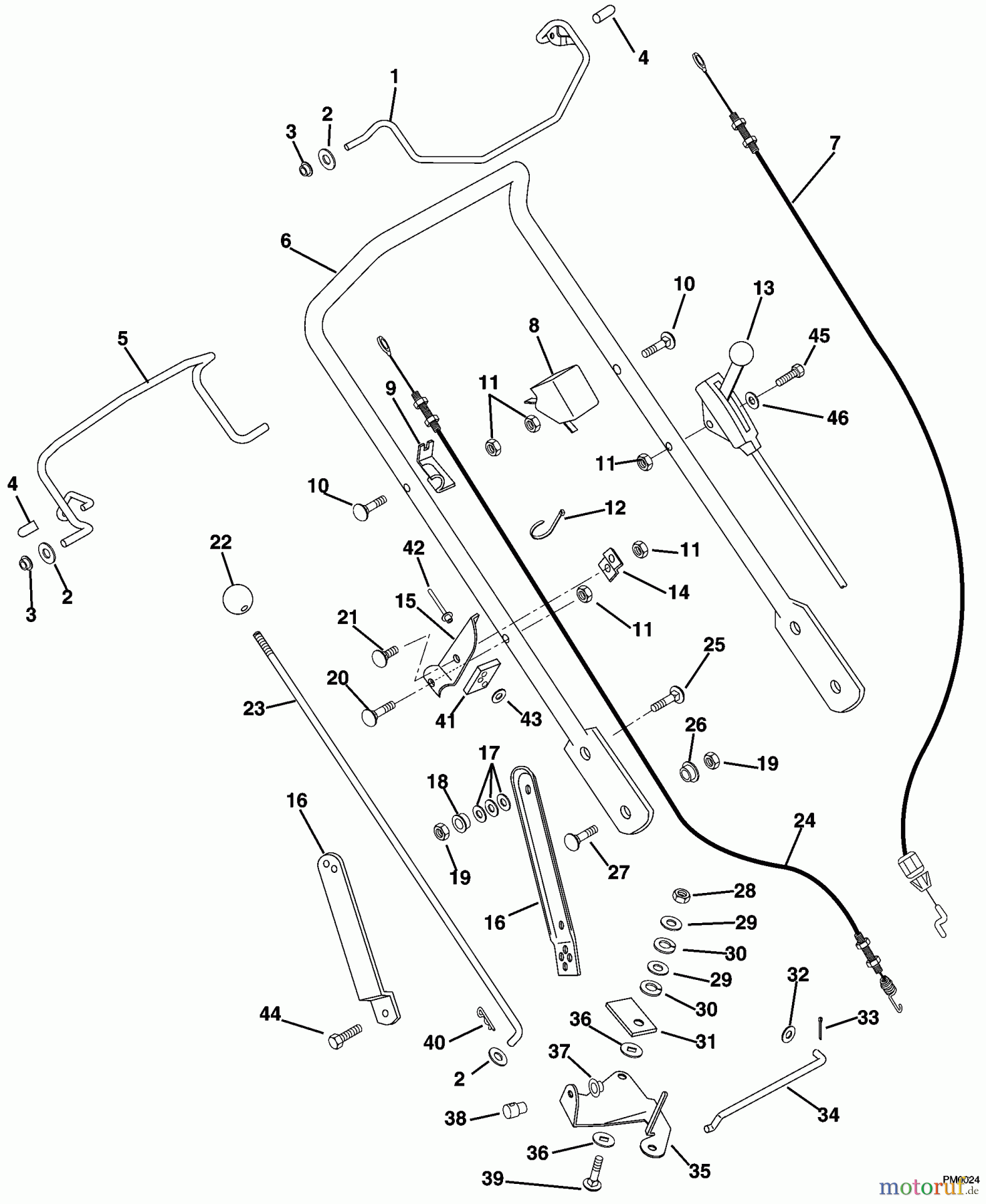 Husqvarna Rasenmäher 600 C (601100023) - Husqvarna Walk-Behind Mower (2000-03 to 2000-10) Handlebar & Controls