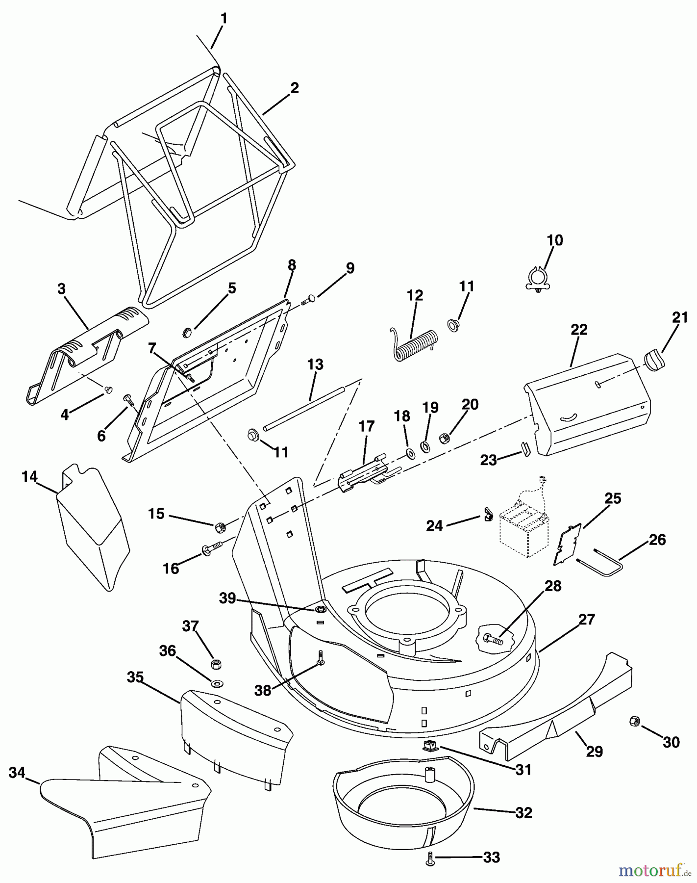 Husqvarna Rasenmäher 580 RSE (601100021) - Husqvarna Walk-Behind Mower (2000-03 to 2000-10) Mower Deck & Bagger