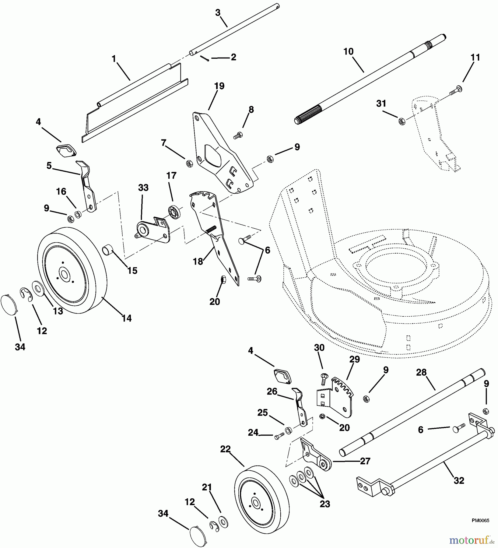 Husqvarna Rasenmäher 580 RSE (601100021) - Husqvarna Walk-Behind Mower (2000-03 to 2000-10) Wheels & Adjusters