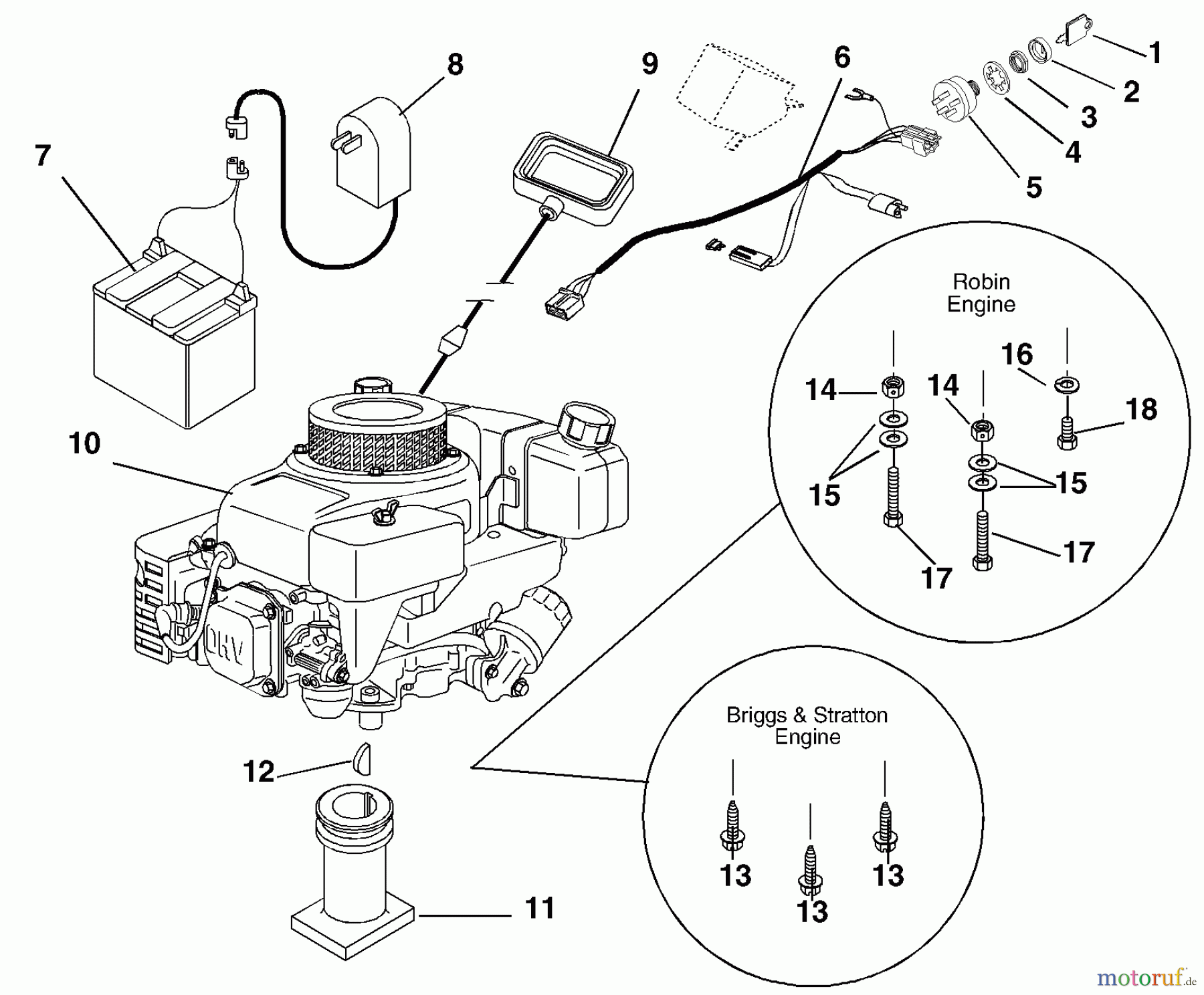 Husqvarna Rasenmäher 580 RSW (601100022) - Husqvarna Walk-Behind Mower (2000-11 to 2001-05) Engine And Electrical