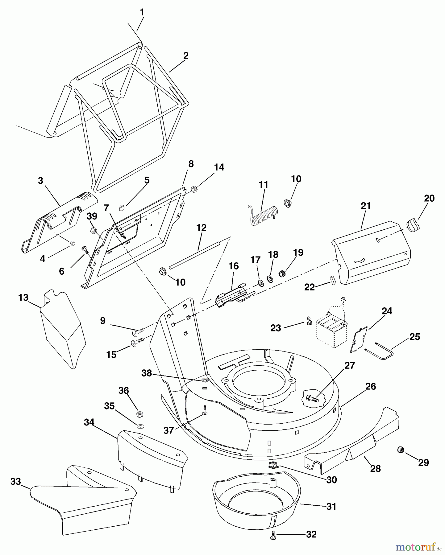 Husqvarna Rasenmäher 580 R (601100024) - Husqvarna Walk-Behind Mower (2000-11 to 2001-05) Mower Pan And Bag