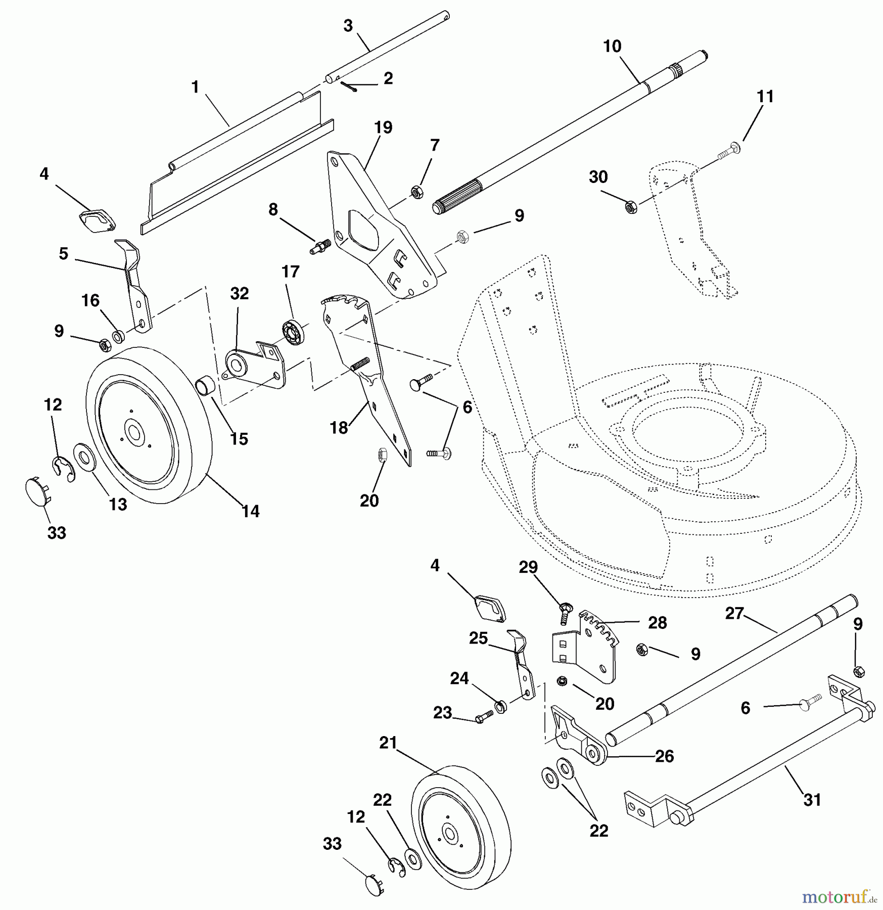 Husqvarna Rasenmäher 580 RSW (601100022) - Husqvarna Walk-Behind Mower (2000-11 to 2001-05) Wheels And Adjusters