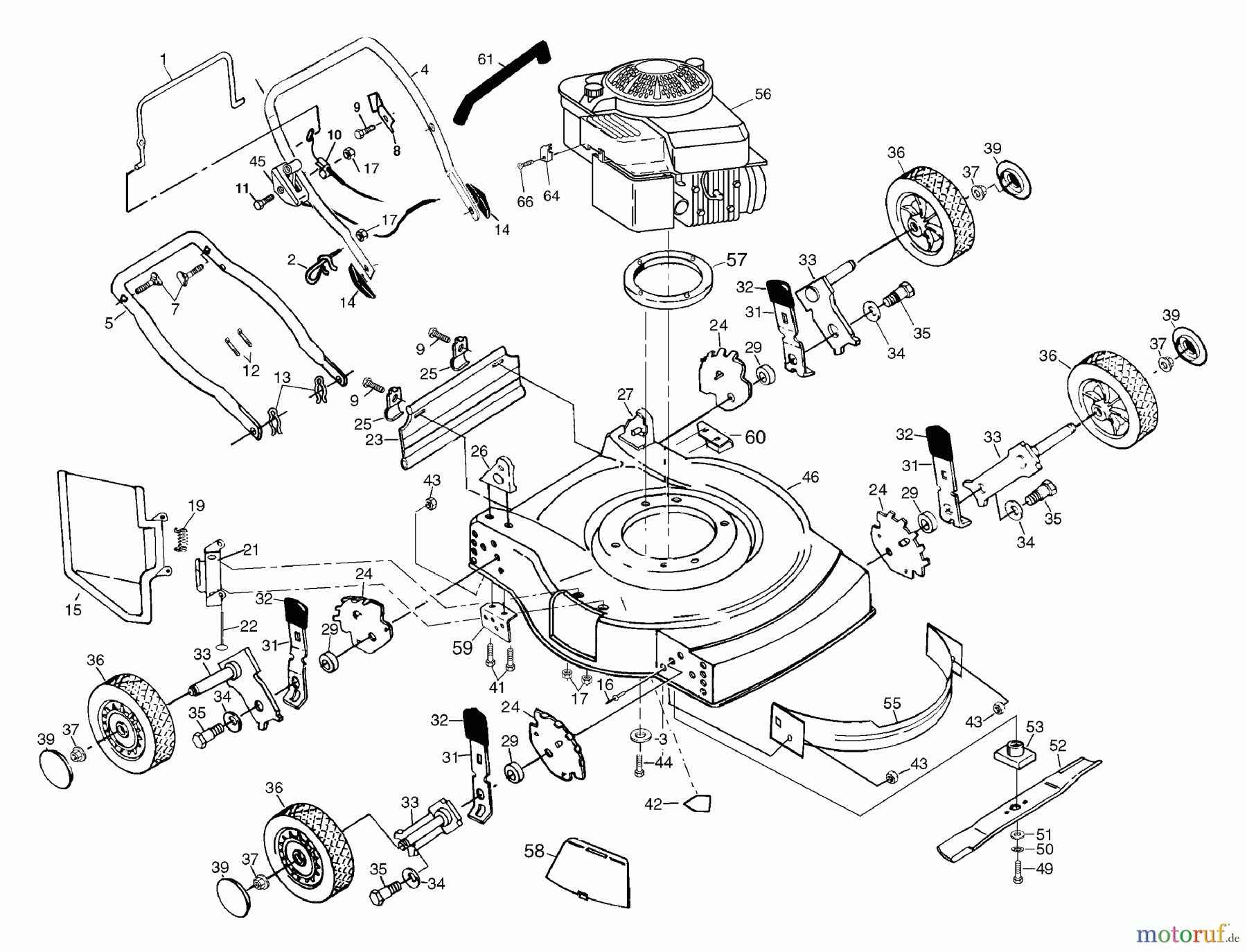 Husqvarna Rasenmäher 6020 MDB (954222688) - Husqvarna Walk-Behind Mower (2001-10 & After) General Assembly