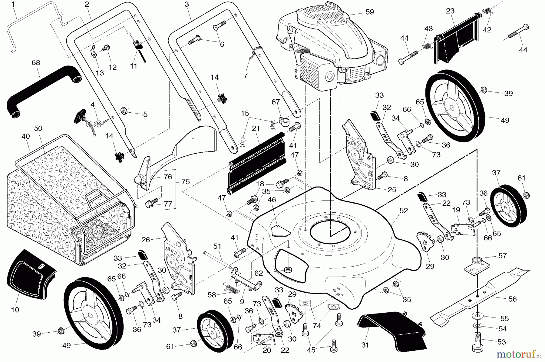 Husqvarna Rasenmäher 6021 P (917.384510) - Husqvarna Walk-Behind Mower (2010-01 & After) (Sears Craftsman) Product Complete