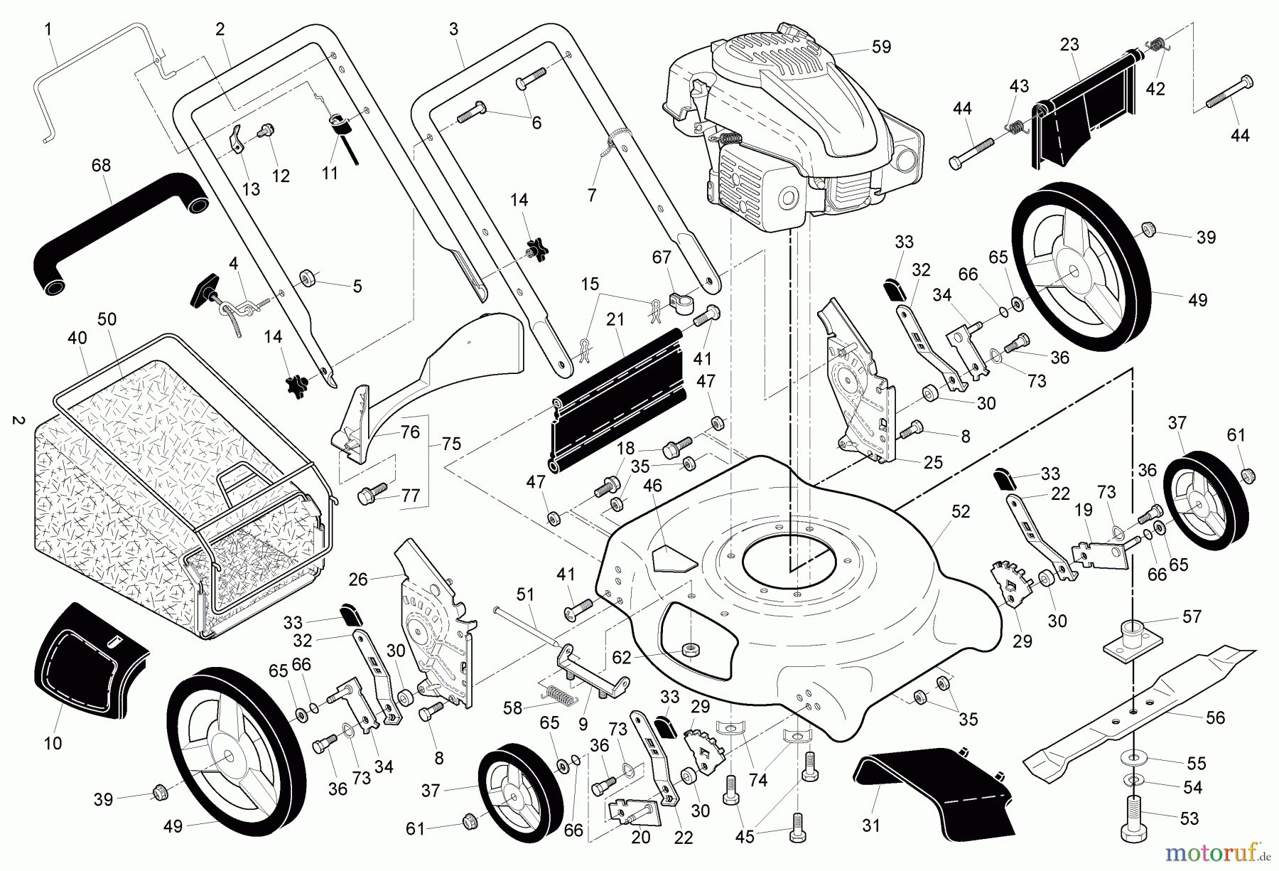 Husqvarna Rasenmäher 6021 P (96133001100) - Husqvarna Walk-Behind Mower (2010-02 & After) Product Complete