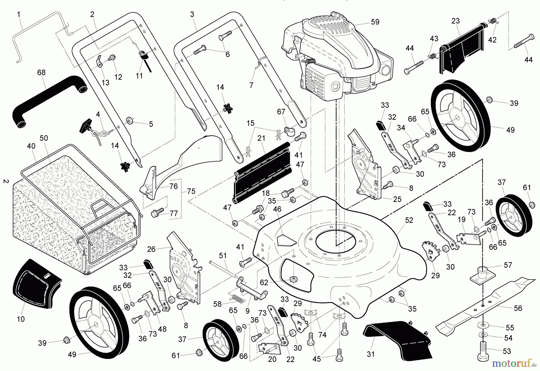 Husqvarna Rasenmäher 6021 P (96133001101) - Husqvarna Walk-Behind Mower (2010-03 & After) Product Complete