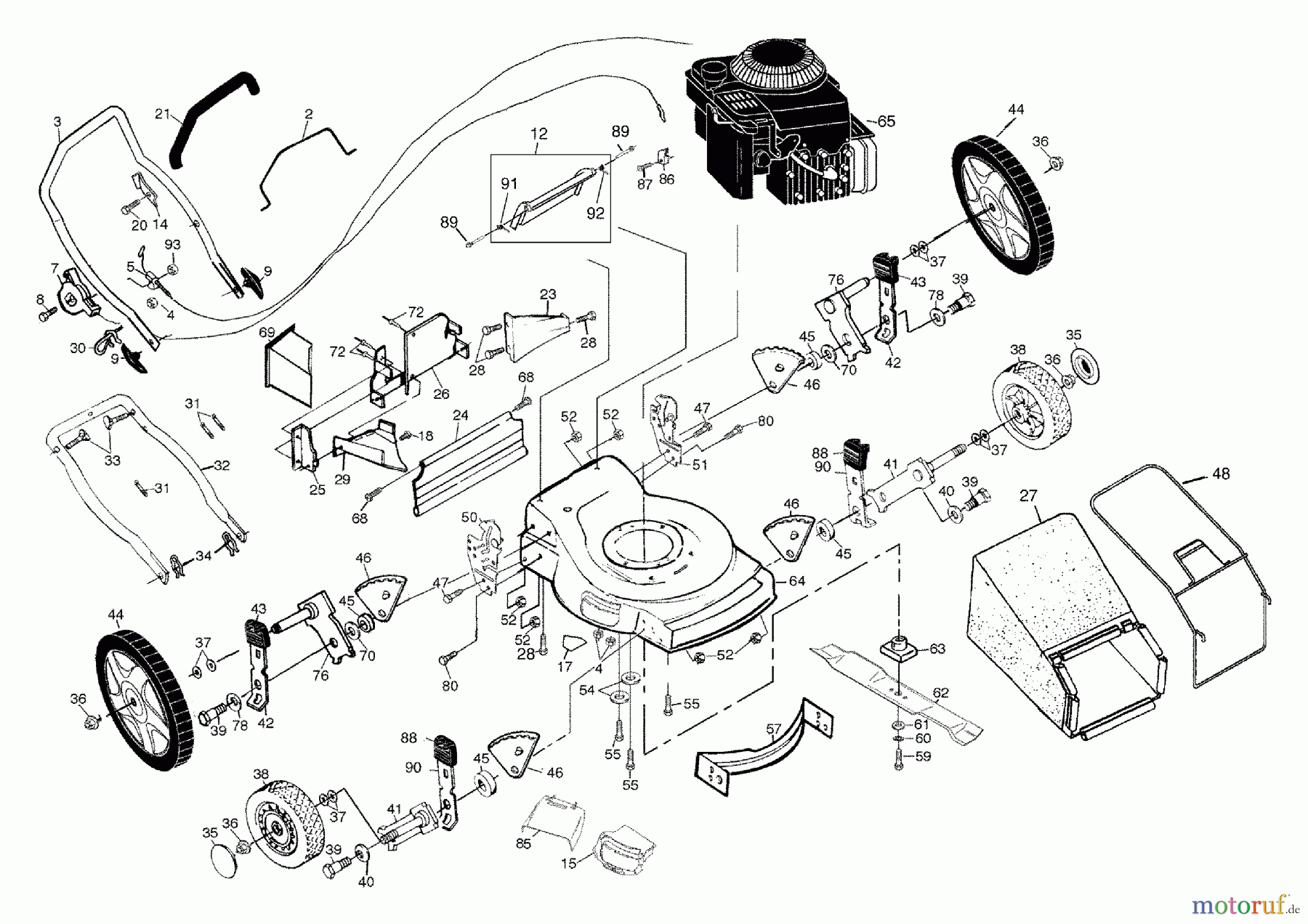 Husqvarna Rasenmäher 6022 CHB (954222701) - Husqvarna Walk-Behind Mower (2001-10 & After) General Assembly