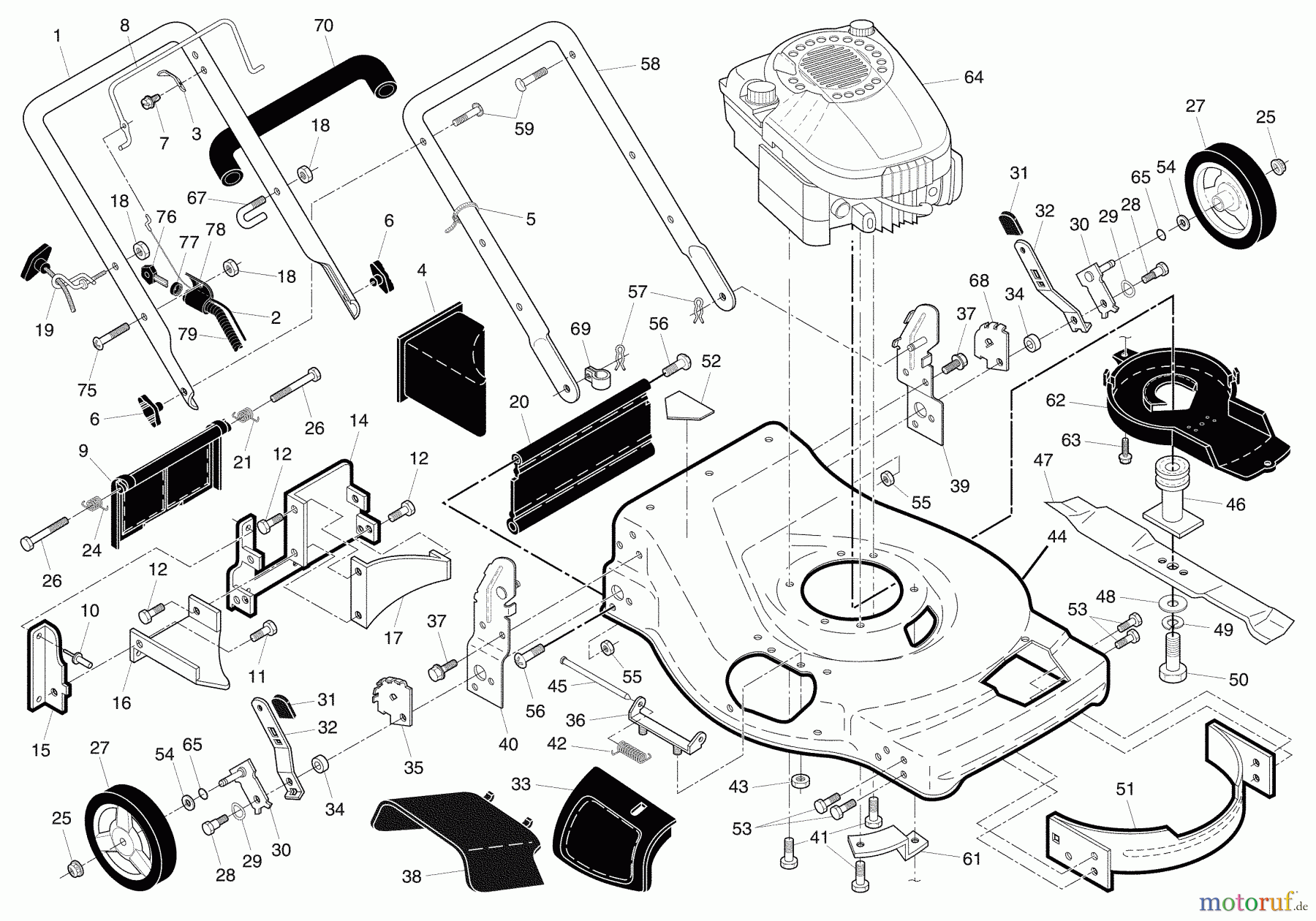 Husqvarna Rasenmäher 62522 FE (96143004400) - Husqvarna Walk-Behind Mower (2009-01 & After) Repair Parts #1