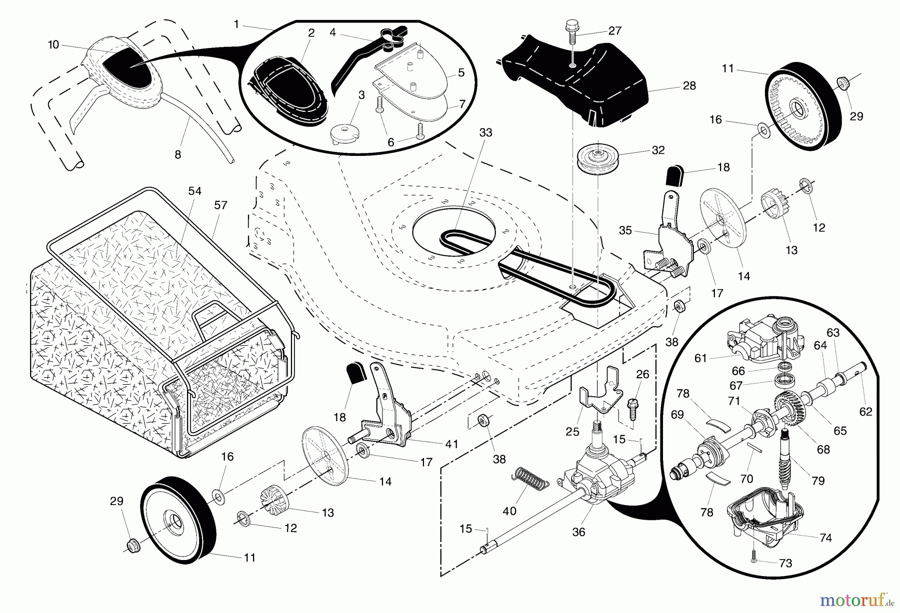 Husqvarna Rasenmäher 62522 SH (96143000905) - Husqvarna Walk-Behind Mower (2007-03 & After) Drive Assembly