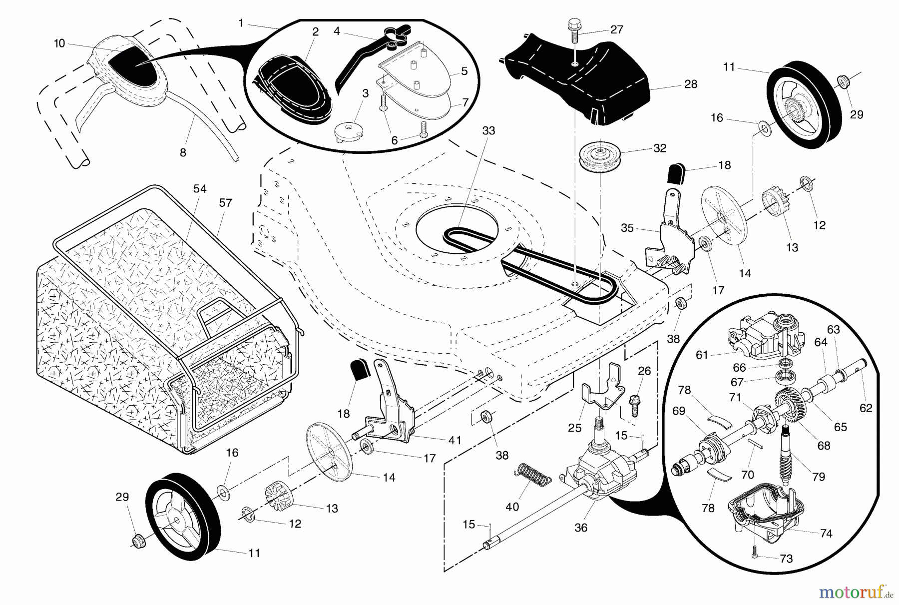Husqvarna Rasenmäher 62522 SH (96143000906) - Husqvarna Walk-Behind Mower (2007-05 & After) Drive Assembly