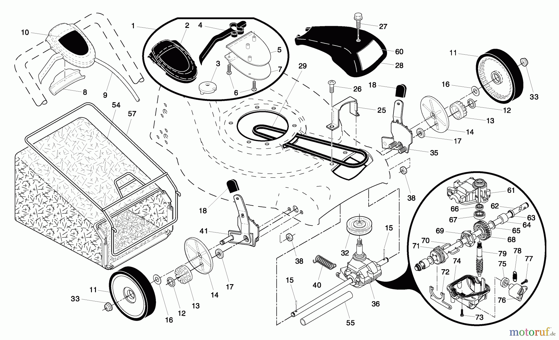 Husqvarna Rasenmäher 65021 CHV (96143001900) - Husqvarna Walk-Behind Mower (2006-12 & After) Drive Assembly