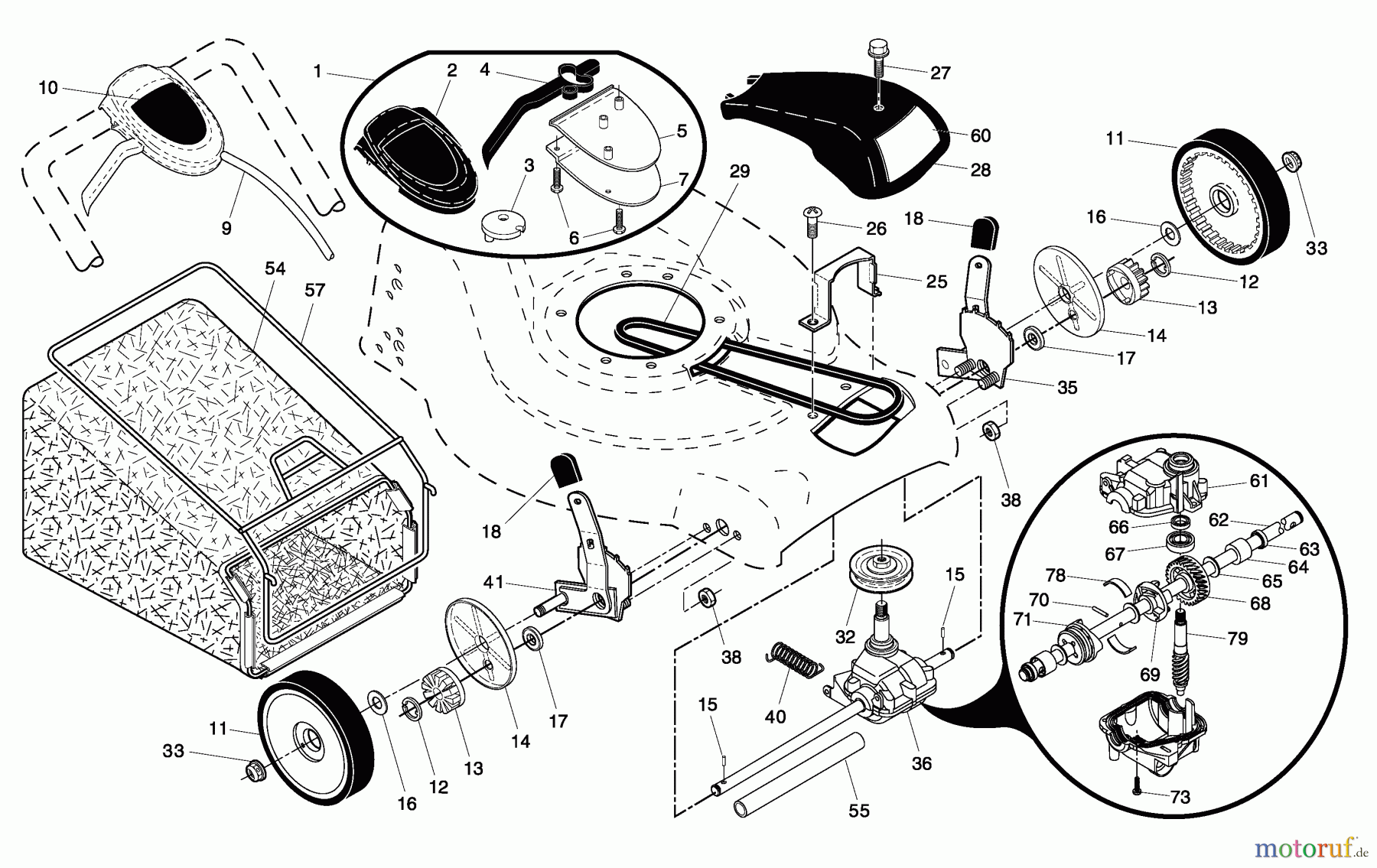 Husqvarna Rasenmäher 65021 CHV (96143001902) - Husqvarna Walk-Behind Mower (2007-07 & After) Drive Assembly