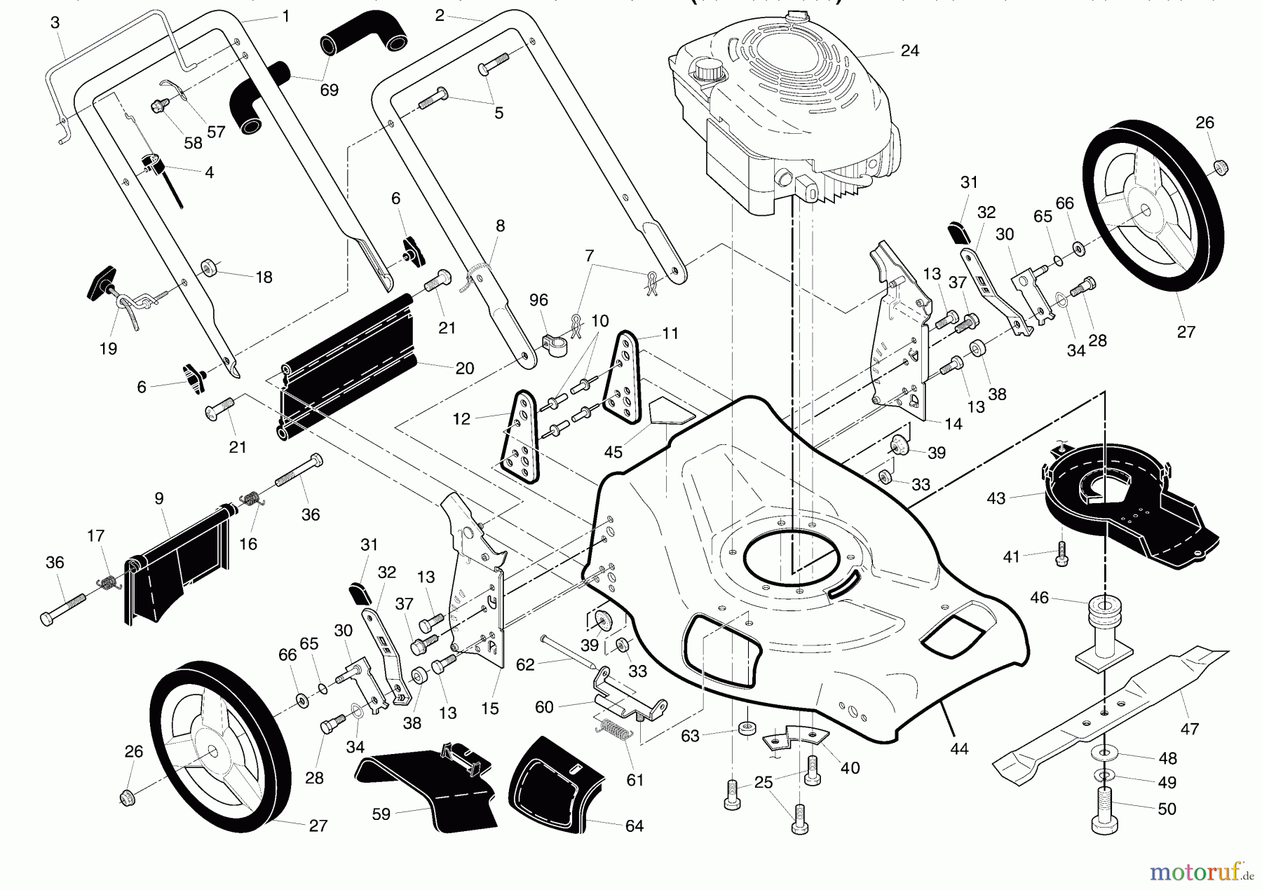 Husqvarna Rasenmäher 65021 CHV (96143001903) - Husqvarna Walk-Behind Mower (2007-08 & After) Repair Parts