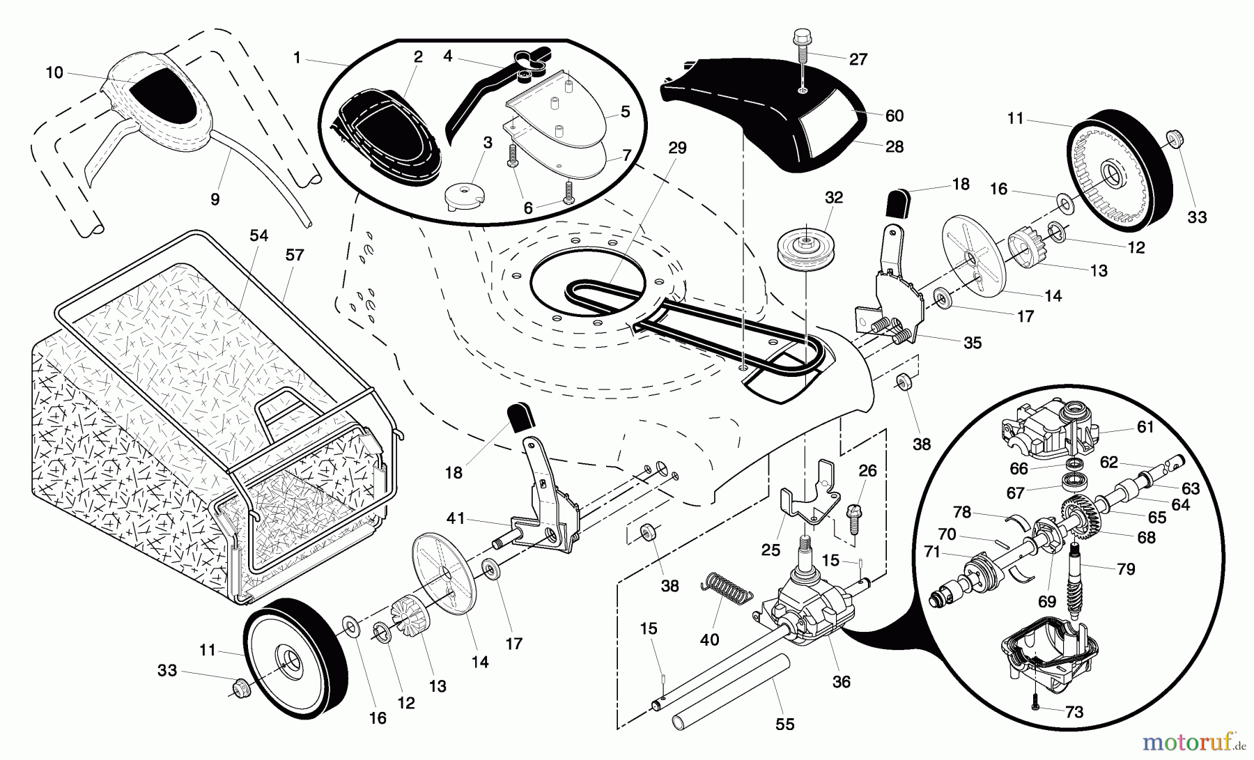 Husqvarna Rasenmäher 65021 ES (96143002000) - Husqvarna Walk-Behind Mower (2006-12 & After) Drive Assembly