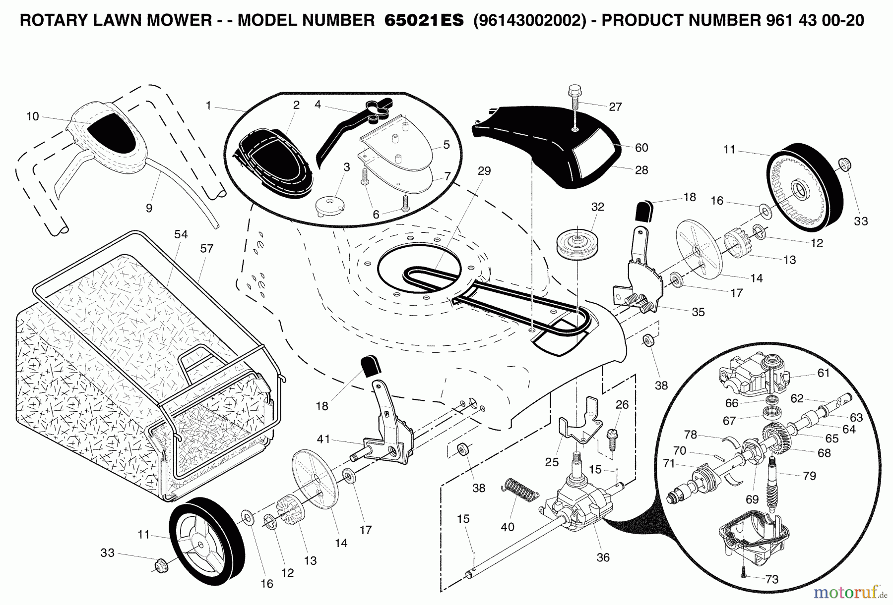 Husqvarna Rasenmäher 65021 ES (96143002002) - Husqvarna Walk-Behind Mower (2007-05 & After) Frame