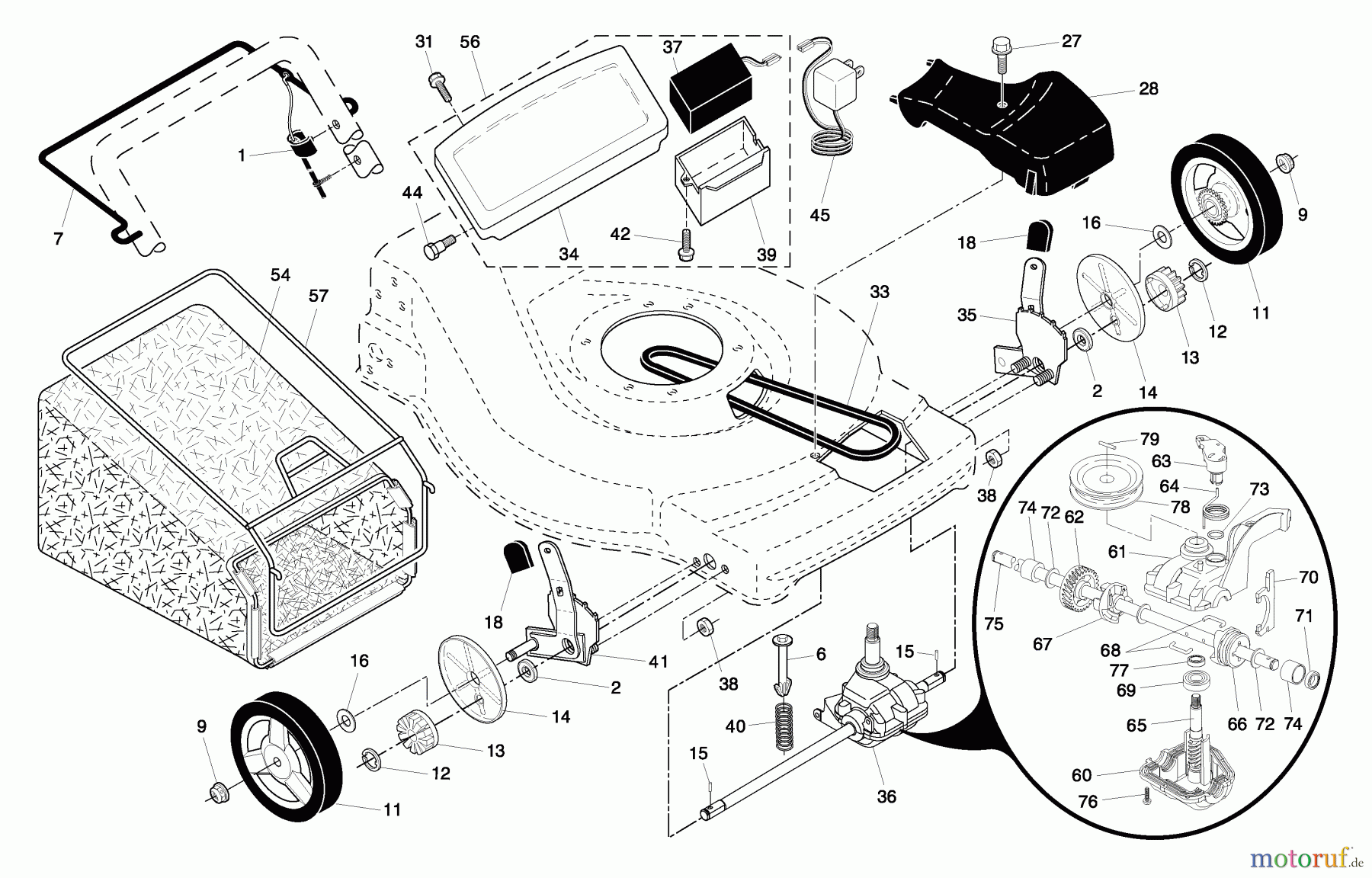Husqvarna Rasenmäher 65022 ES (96143002300) - Husqvarna Walk-Behind Mower (2007-05 & After) Drive Assembly
