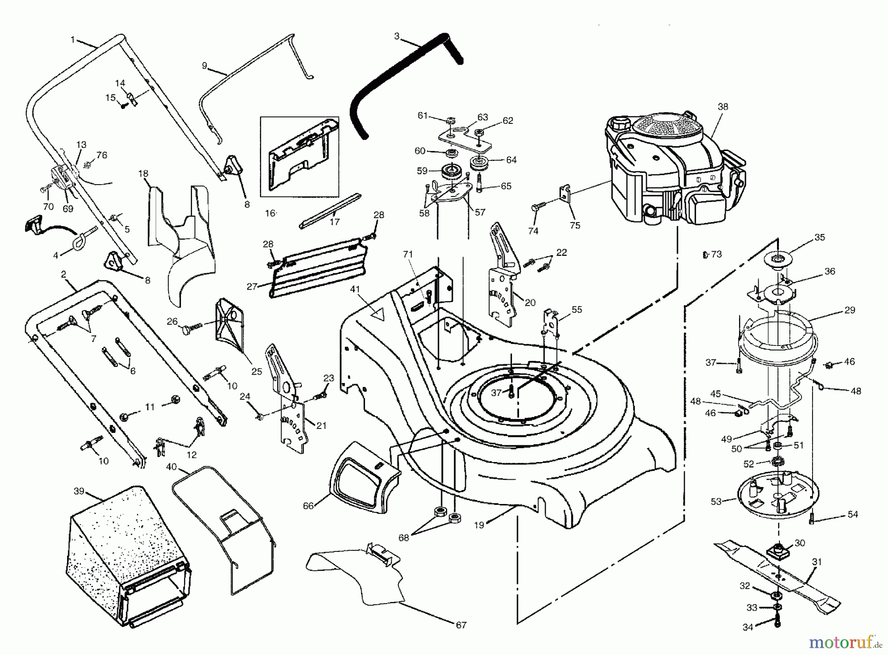  Husqvarna Rasenmäher 6521 RSB (954222732) - Husqvarna Walk-Behind Mower (2001-12 & After) General Assembly