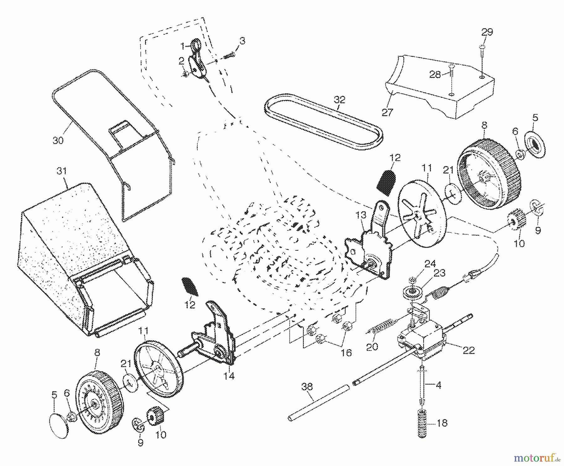 Husqvarna Rasenmäher 6522 CHB (954222725) - Husqvarna Walk-Behind Mower (2001-10 & After) Drive Assembly
