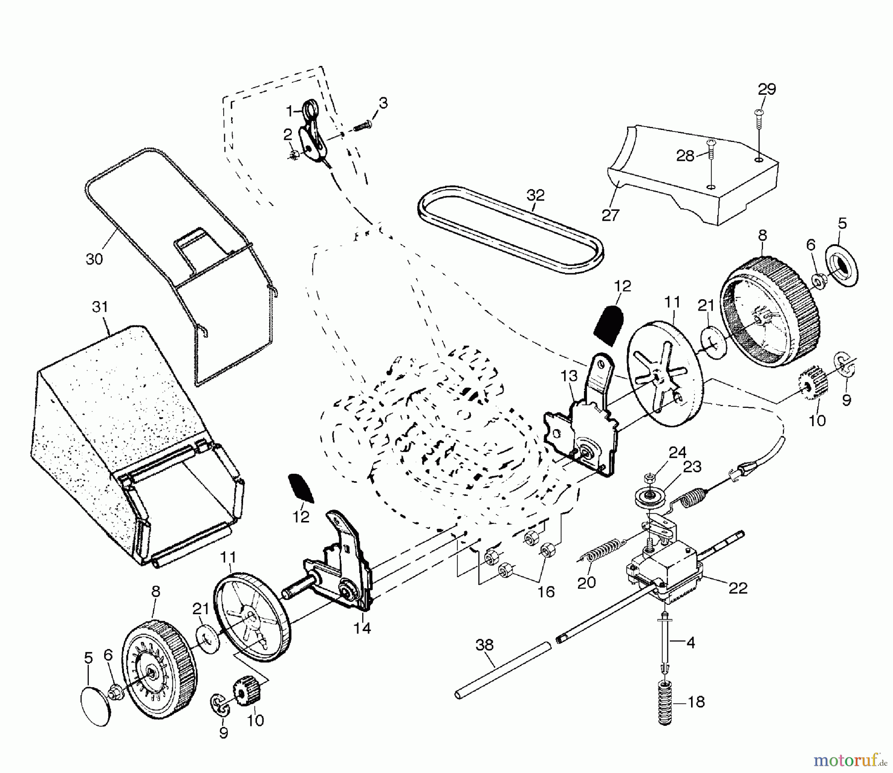 Husqvarna Rasenmäher 6522 CHC (954222725) - Husqvarna Walk-Behind Mower (2001-11 & After) Drive Assembly