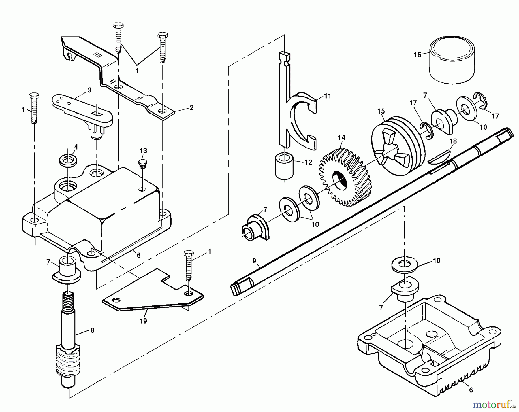 Husqvarna Rasenmäher 6522 RFA (954222725) - Husqvarna Walk-Behind Mower (2000-01 & After) Gear Case Assembly