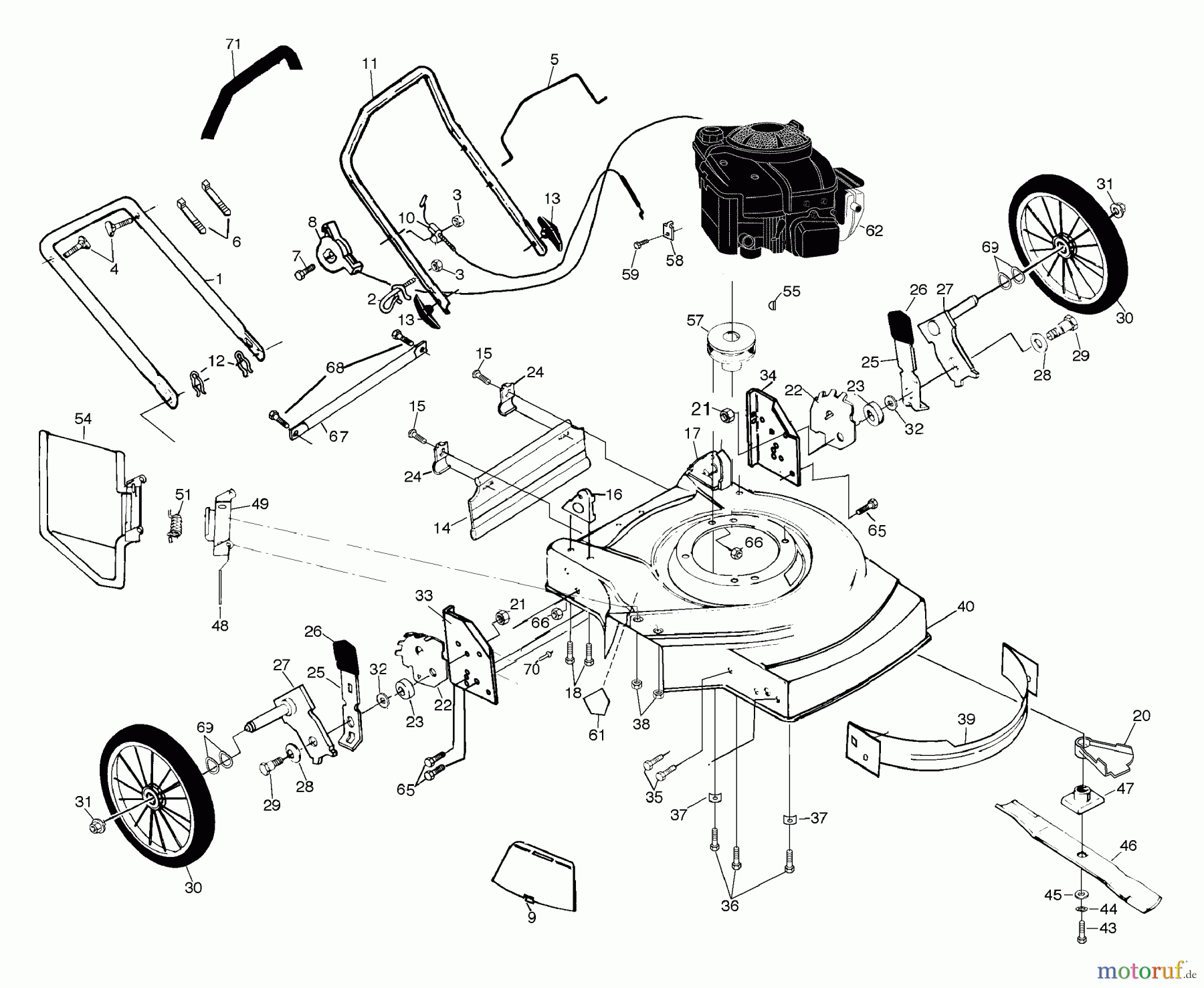 Husqvarna Rasenmäher 6522 SFA (954222718) - Husqvarna Walk-Behind Mower (2000-01 & After) Repair Parts (A)