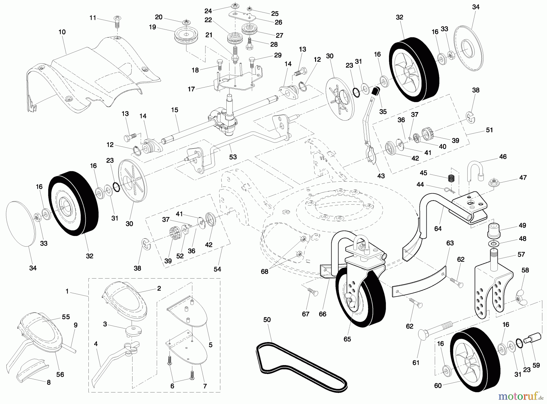 Husqvarna Rasenmäher 65RSW21 HVB (65C21HVB) (917.374781) - Husqvarna Walk-Behind Mower (2003-10 & After) (Sears Craftsman) Drive Assembly