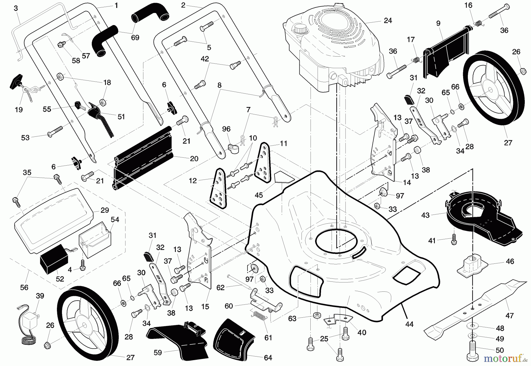 Husqvarna Rasenmäher 67521 ES (96143003100) - Husqvarna Walk-Behind Mower (2008-01 & After) Walk Mower 67521 ES Repair Parts