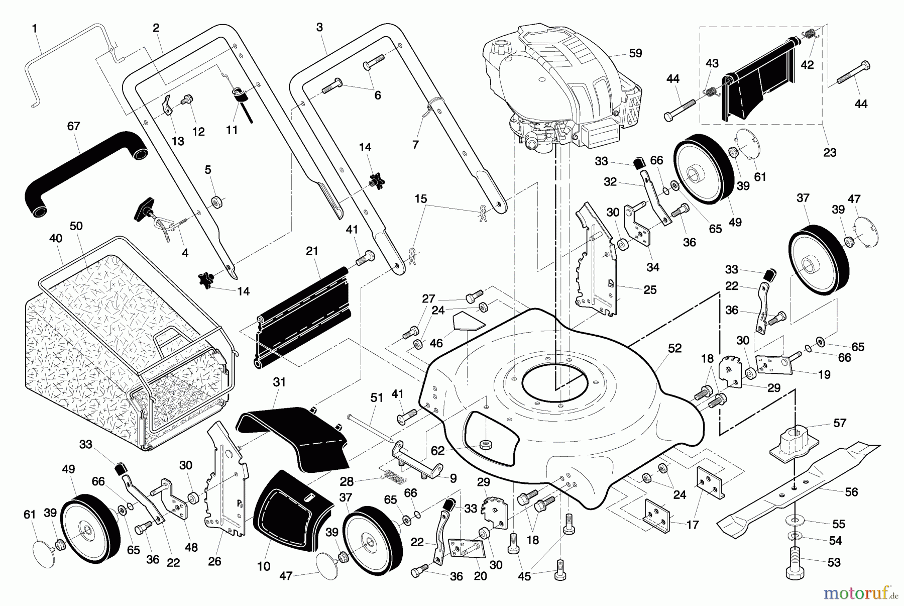 Husqvarna Rasenmäher 7021 CM (96133000100) - Husqvarna Walk-Behind Mower (2004-10 & After) General Assembly