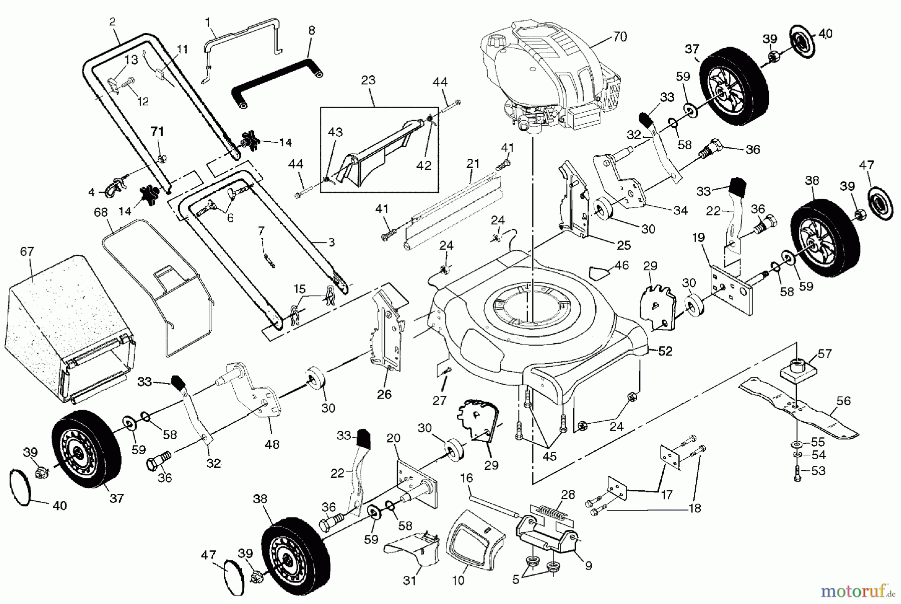 Husqvarna Rasenmäher 7021 CMA (954224088) - Husqvarna Walk-Behind Mower (2003-11 & After) General Assembly