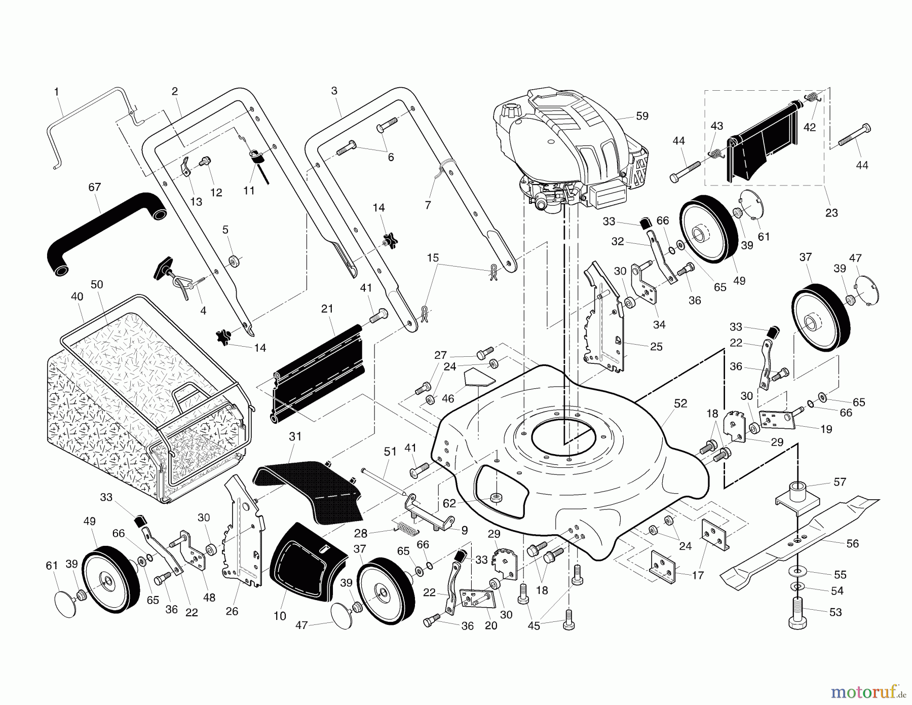 Husqvarna Rasenmäher 7021 CMC (954224088) - Husqvarna Walk-Behind Mower (2004-09 & After) General Assembly