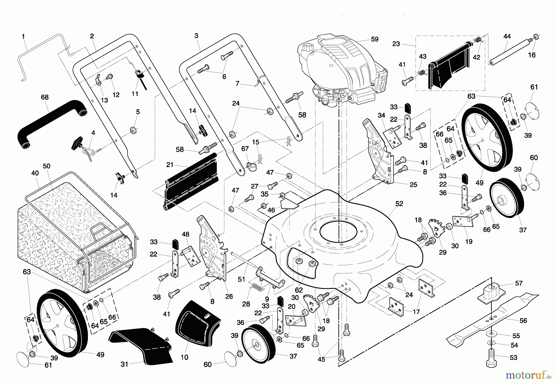 Husqvarna Rasenmäher 7021 CP (96133000200) - Husqvarna Walk-Behind Mower (2005-01 & After) General Assembly