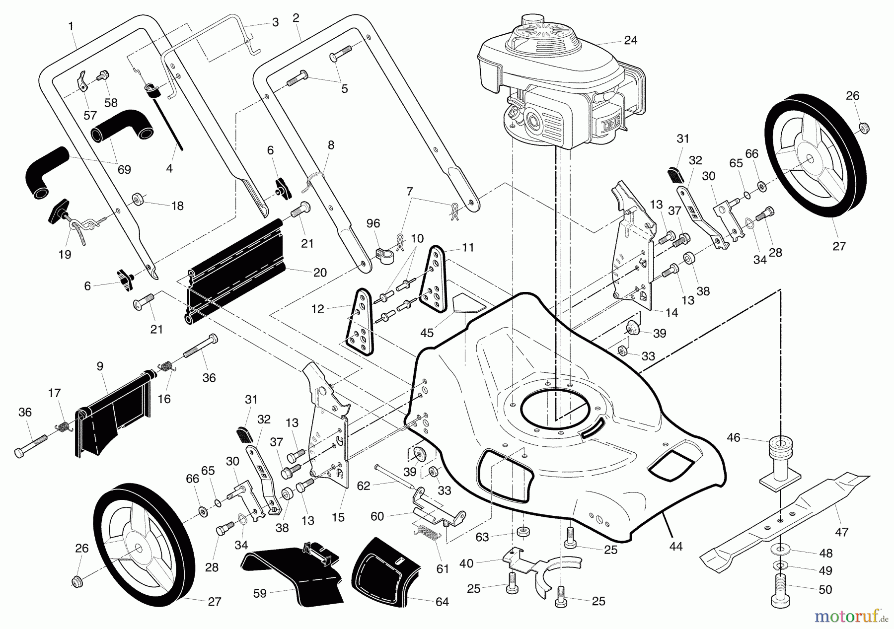 Husqvarna Rasenmäher 7021 F (96143004200) - Husqvarna Walk-Behind Mower (2009-01 & After) Repair Parts #1