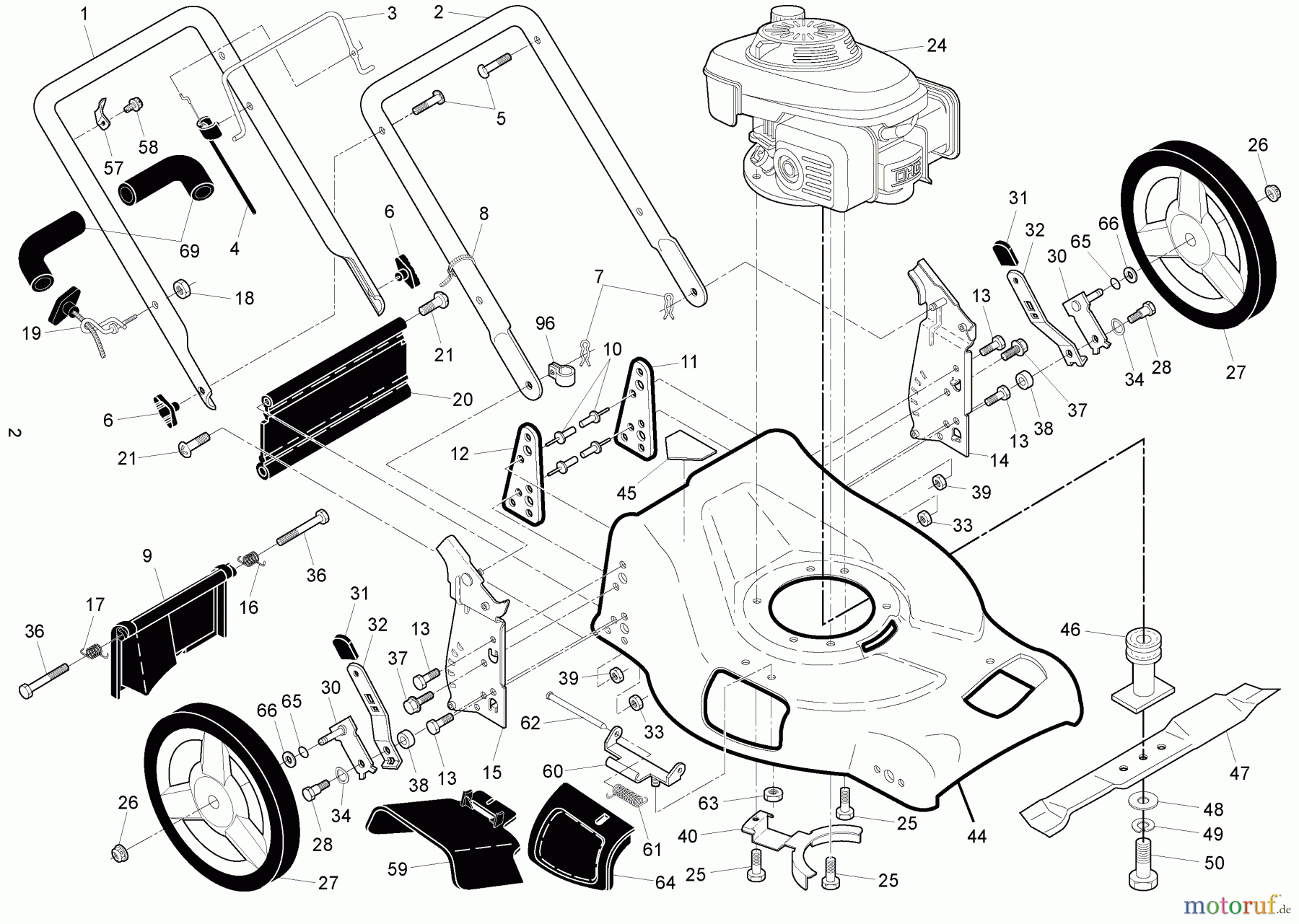  Husqvarna Rasenmäher 7021 F (96143004202) - Husqvarna Walk-Behind Mower (2010-01 & After) Drive