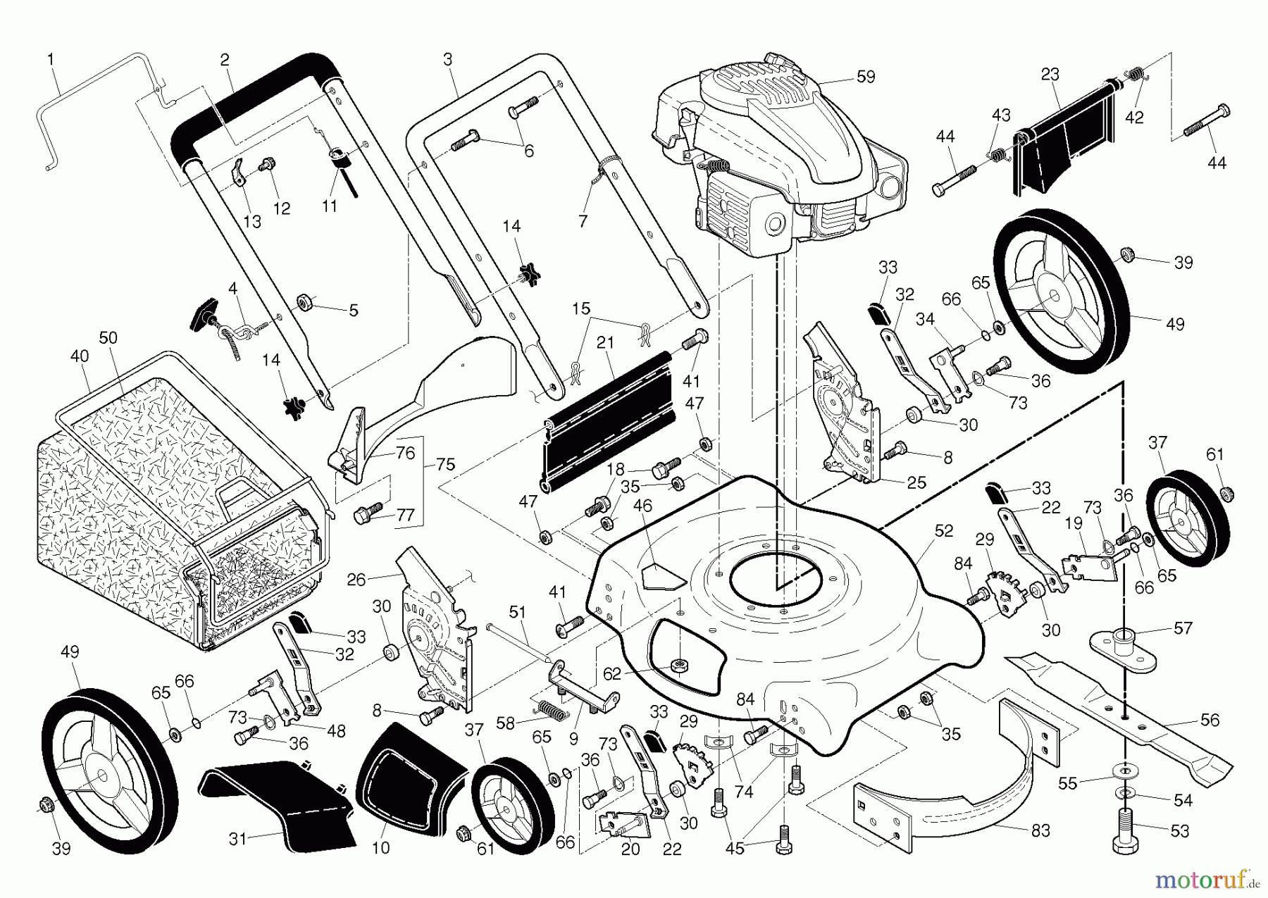 Husqvarna Rasenmäher 7021 KP (96133001701) - Husqvarna Walk-Behind Mower (2012-03 & After) FRAME ENGINE