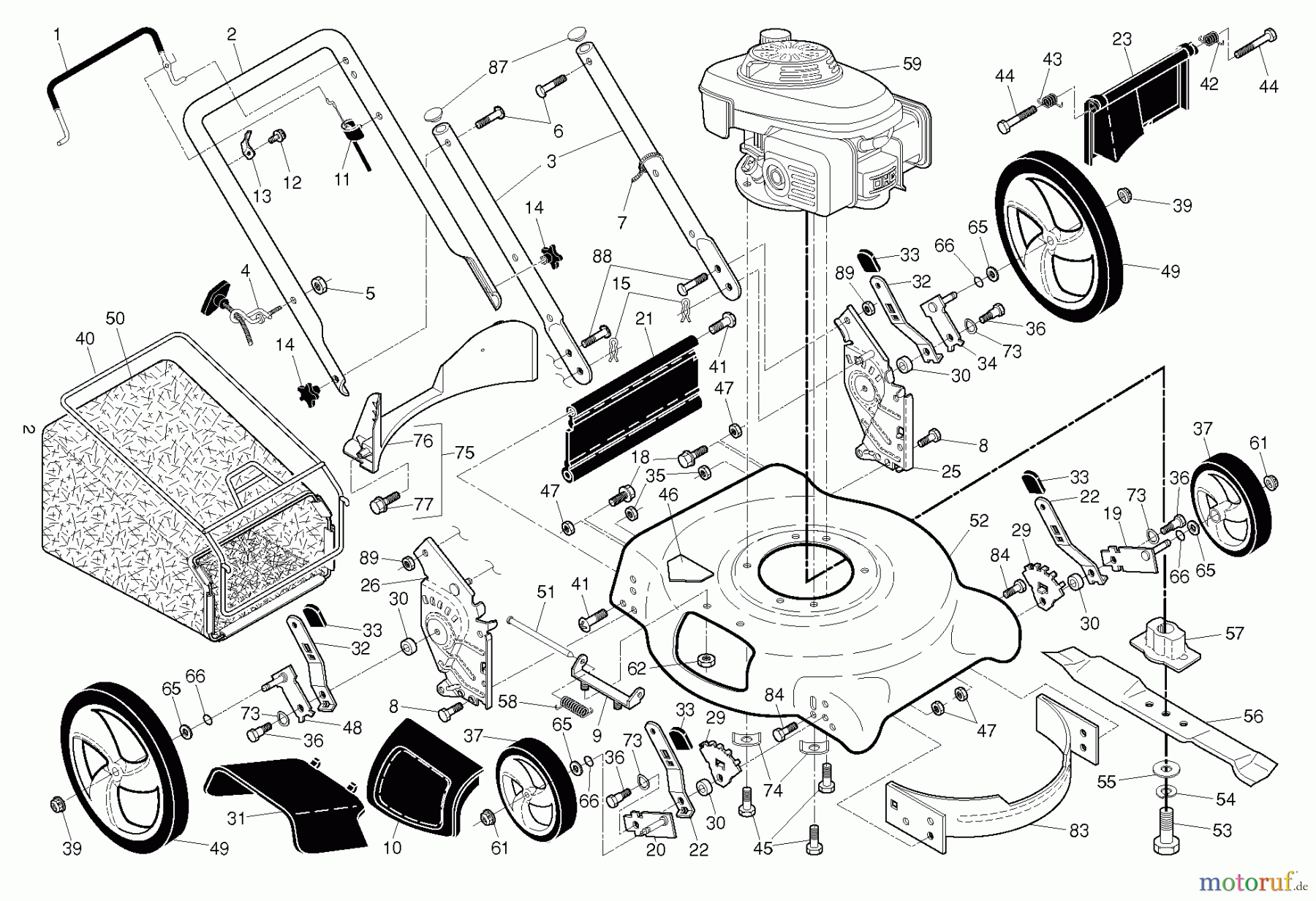 Husqvarna Rasenmäher 7021 P (96133001901) - Husqvarna Walk-Behind Mower (2013-09) PRODUCT COMPLETE