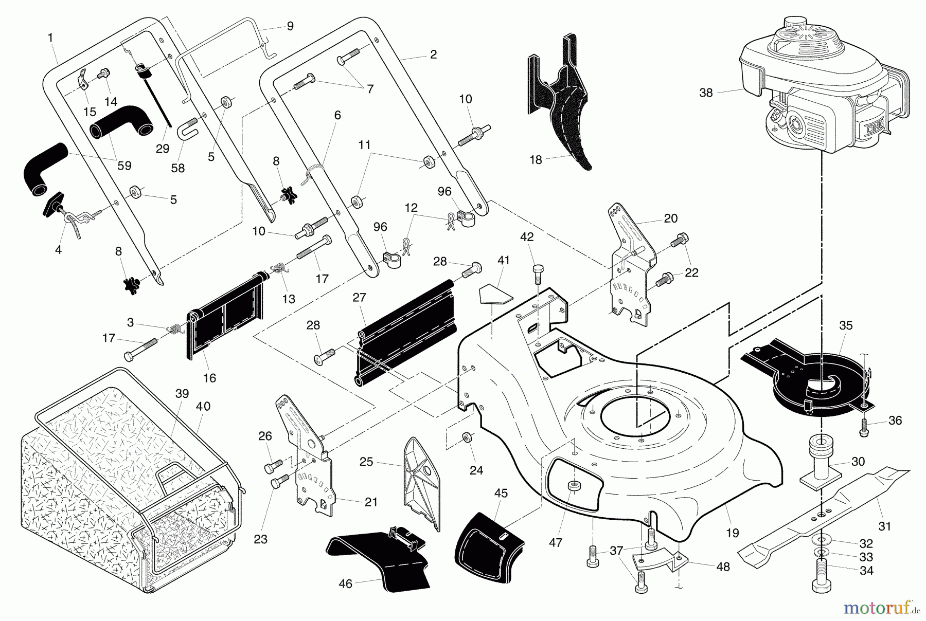 Husqvarna Rasenmäher 7021 R (96143004600) - Husqvarna Walk-Behind Mower (2009-01 & After) Repair Parts #1