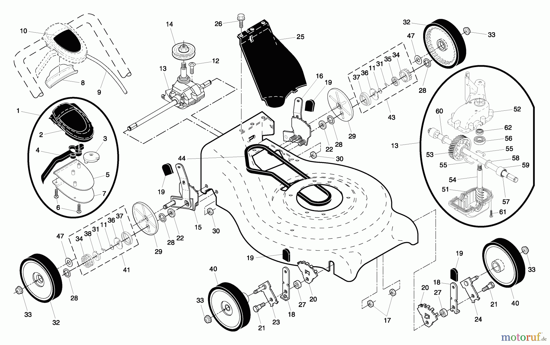 Husqvarna Rasenmäher 7021 RS (96143001700) - Husqvarna Walk-Behind Mower (2006-01 & After) Drive Assembly