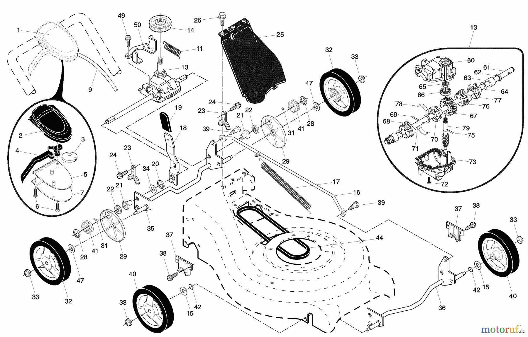 Husqvarna Rasenmäher 7021 RS (96143003001) - Husqvarna Walk-Behind Mower (2008-01 & After) Walk Mower 7021 RS Repair parts