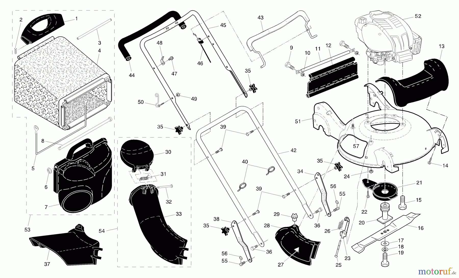 Husqvarna Rasenmäher 70R21 HV (96143001400) - Husqvarna Walk-Behind Mower (2006-05 & After) Handle & Deck Assembly