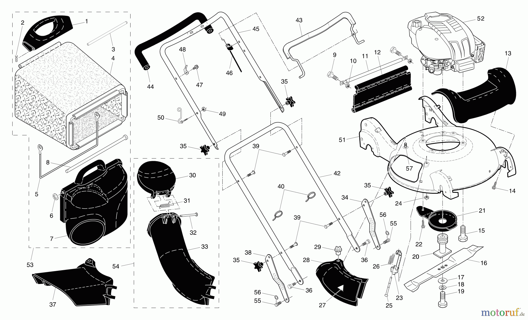 Husqvarna Rasenmäher 70R21 HV (96143001401) - Husqvarna Walk-Behind Mower (2006-02 & After) Handle & Deck Assembly