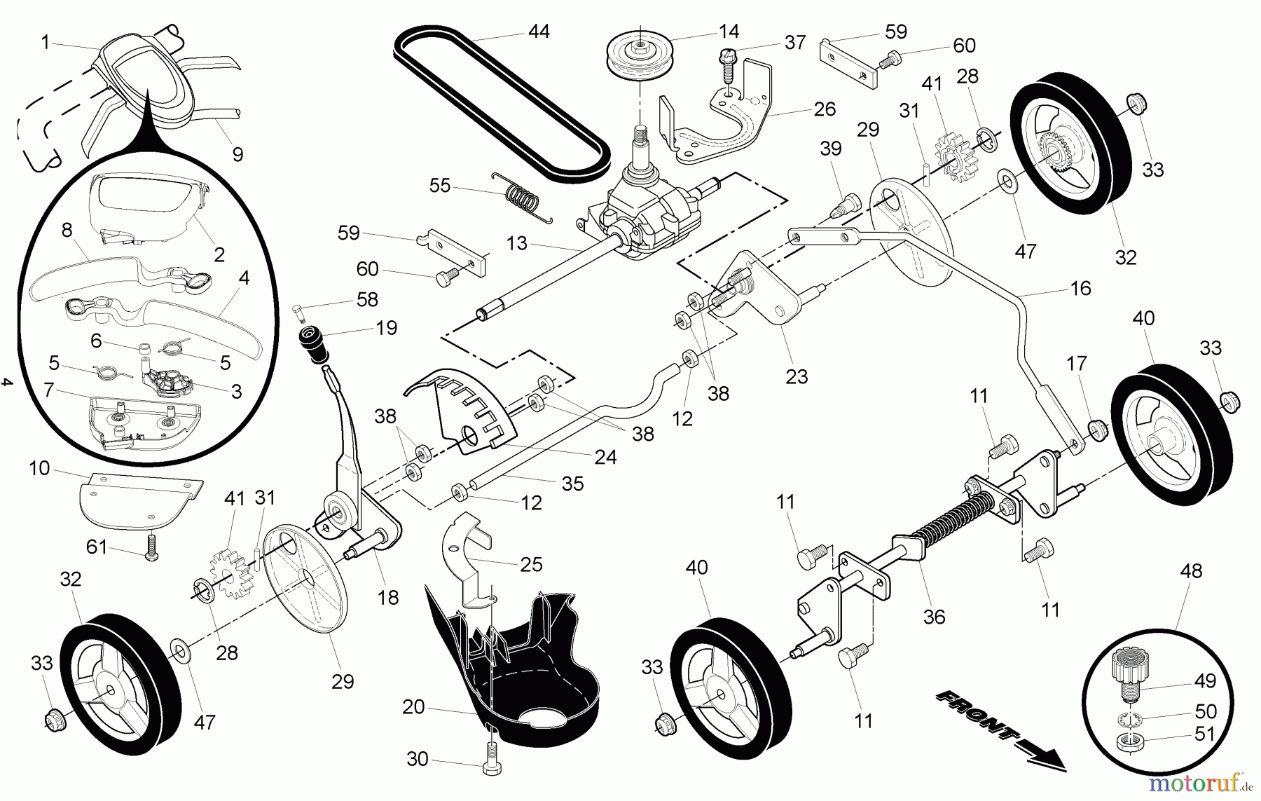  Husqvarna Rasenmäher 8522 RLS (96143006500) - Husqvarna Walk-Behind Mower (2010-02 & After) Drive