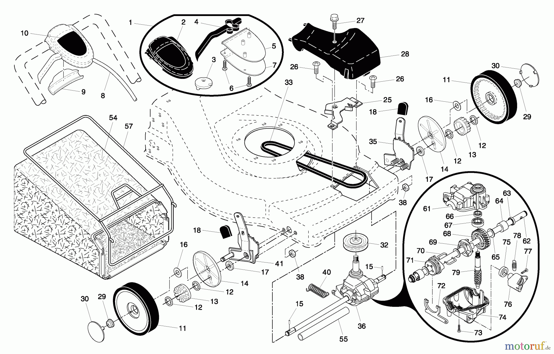 Husqvarna Rasenmäher 917.375350 - Husqvarna Walk-Behind Mower (2005-01 & After) (Sears Craftsman) Drive Assembly