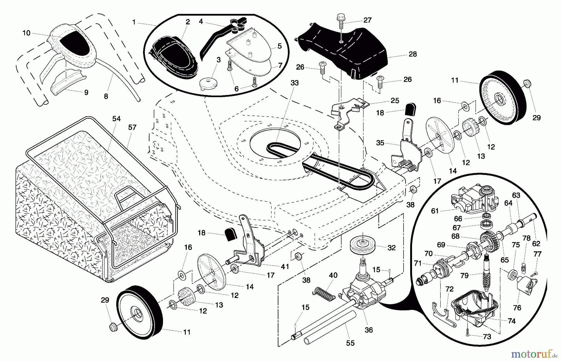 Husqvarna Rasenmäher 917.375810 - Husqvarna Walk-Behind Mower (2006-05 & After) (Sears Craftsman) Drive Assembly