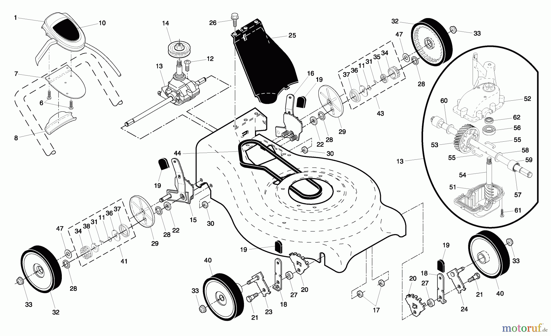 Husqvarna Rasenmäher 917.375830 - Husqvarna Walk-Behind Mower (2006-01 & After) (Sears Craftsman) Drive Assembly