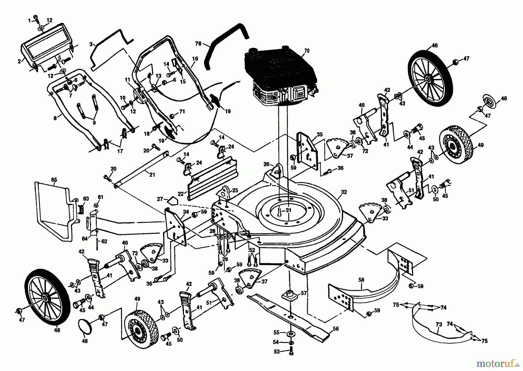 Husqvarna Rasenmäher H56 CA (954065201) - Husqvarna Walk-Behind Mower (1994-01 & After) 22