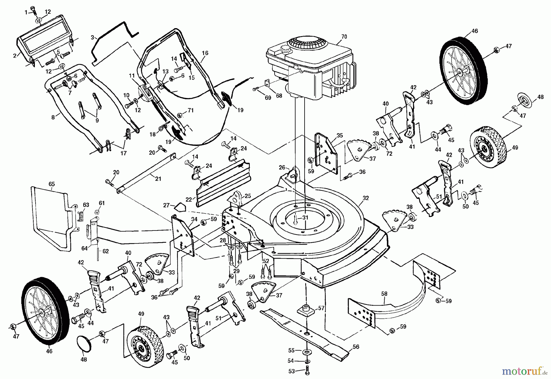 Husqvarna Rasenmäher H56 DHD (954050721) - Husqvarna Walk-Behind Mower (1993-01 & After) General Assembly