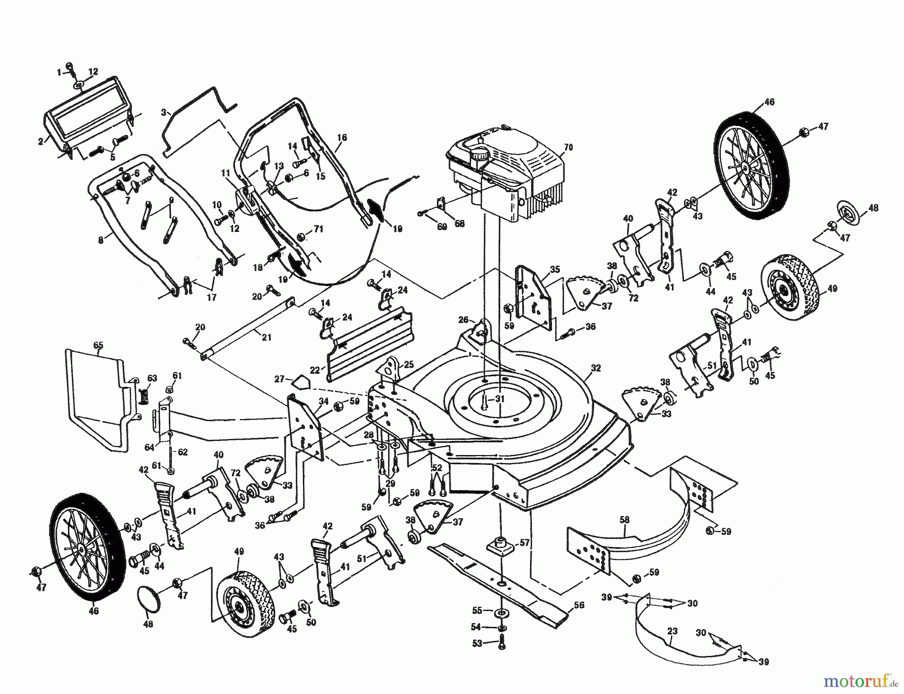 Husqvarna Rasenmäher H56 DHF (954065901) - Husqvarna Walk-Behind Mower (1994-01 & After) General Assembly