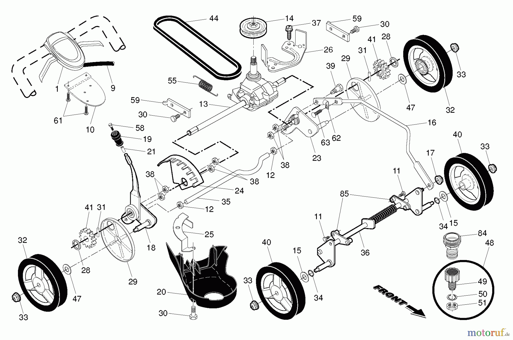 Husqvarna Rasenmäher HD 600L (96143008301) - Husqvarna Walk-Behind Mower (2012-02 & After) DRIVE