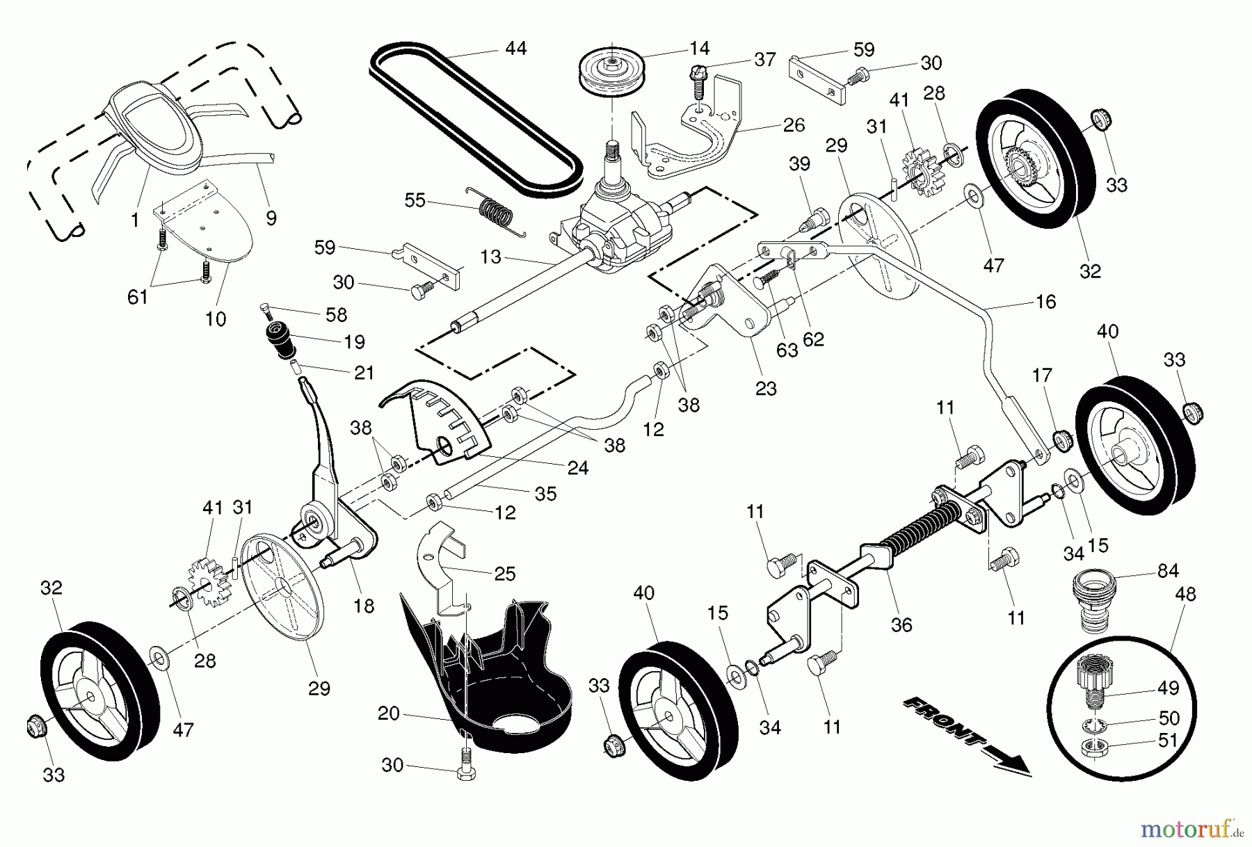 Husqvarna Rasenmäher HU 600L (96143007601) - Husqvarna Walk-Behind Mower (2011-02 & After) DRIVE