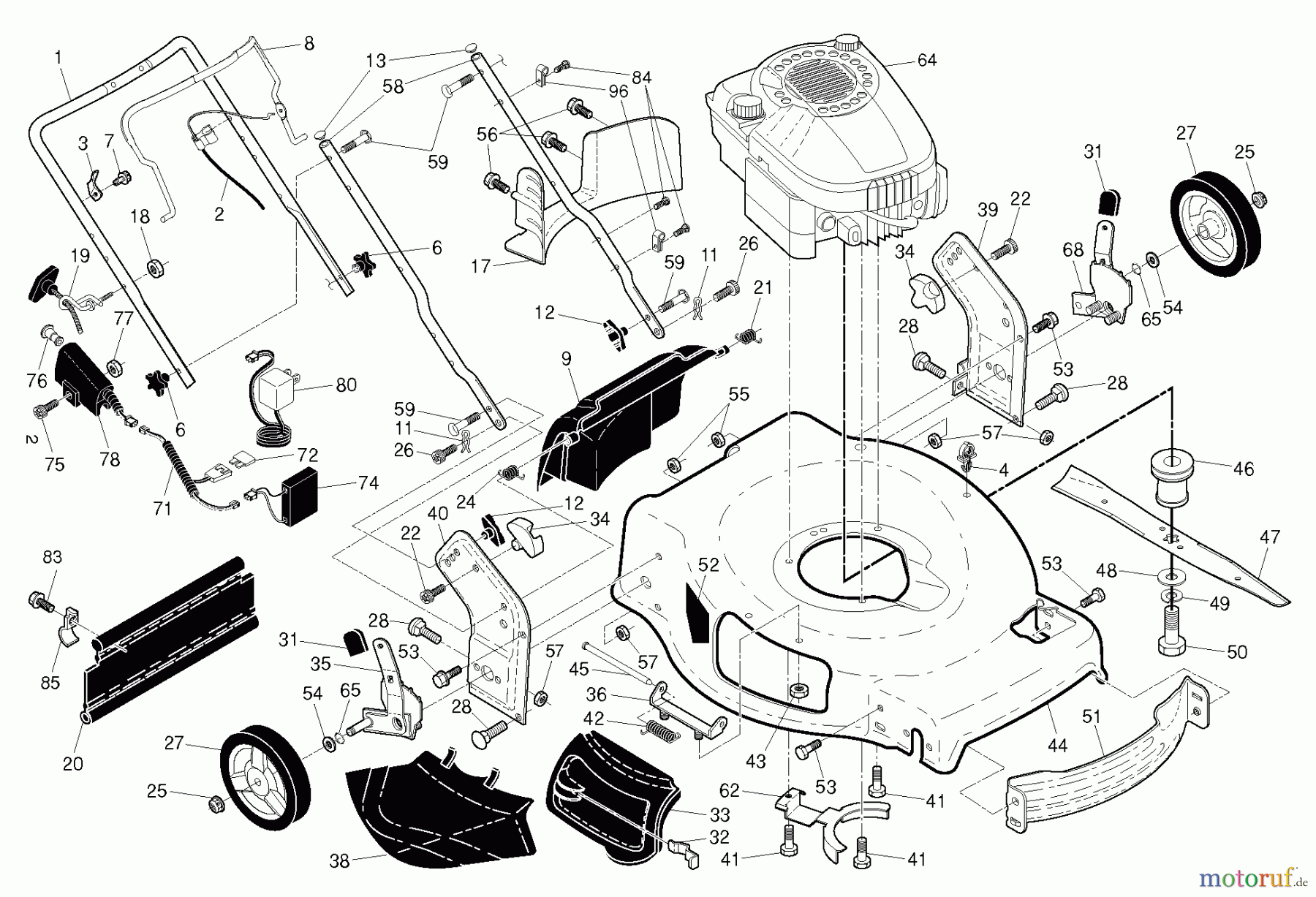 Husqvarna Rasenmäher HU 675FE (96143009300) - Husqvarna Walk-Behind Mower (2013-02 & After) FRAME ENGINE
